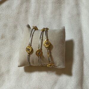 SEASONAL WHISPERS Elegant Gold and Silver Women's Bracelet Set